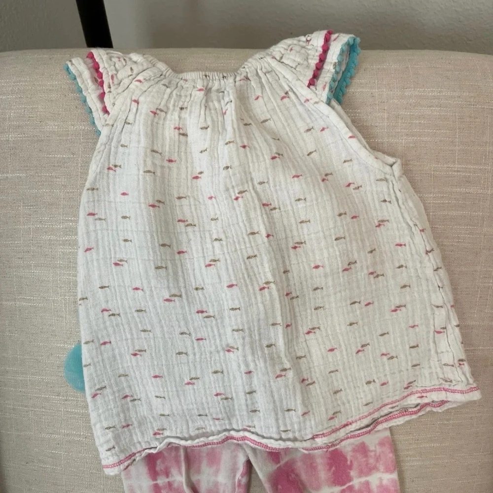 Mud Pie Girls Mermaid Tunic & Capri Set Sz 3T - Picture 3 of 3